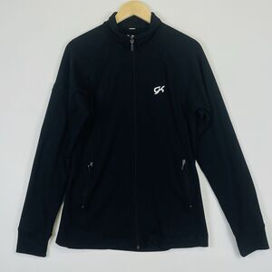 GK Gymnastics Dance Cheer Black Logo Athletic Zip Front Jacket Women's‎ Large